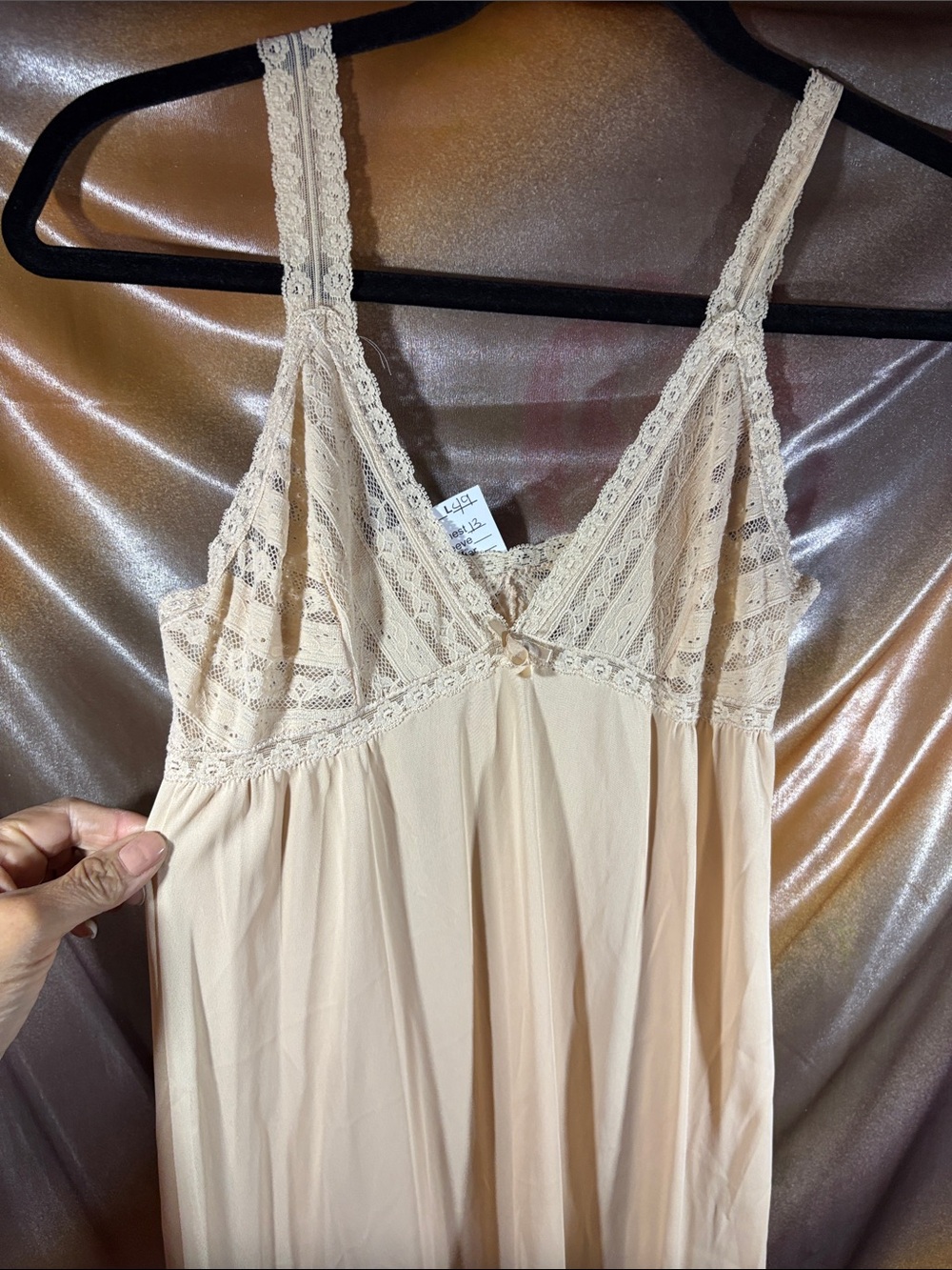 Vintage Vasorette Lace-Trim Women's Chemise Nightgown — Cream 411‎